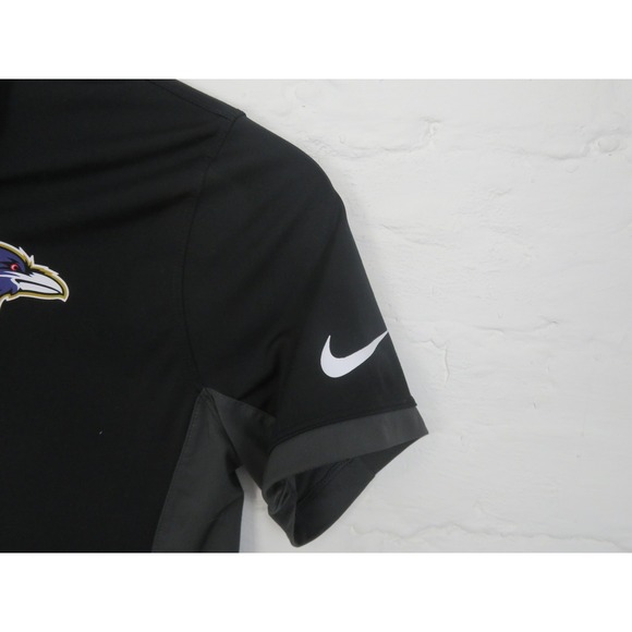 Baltimore Ravens Polo Shirt Mens Large Nike Dri Fit Black NFL Football Collar - Picture 3 of 8
